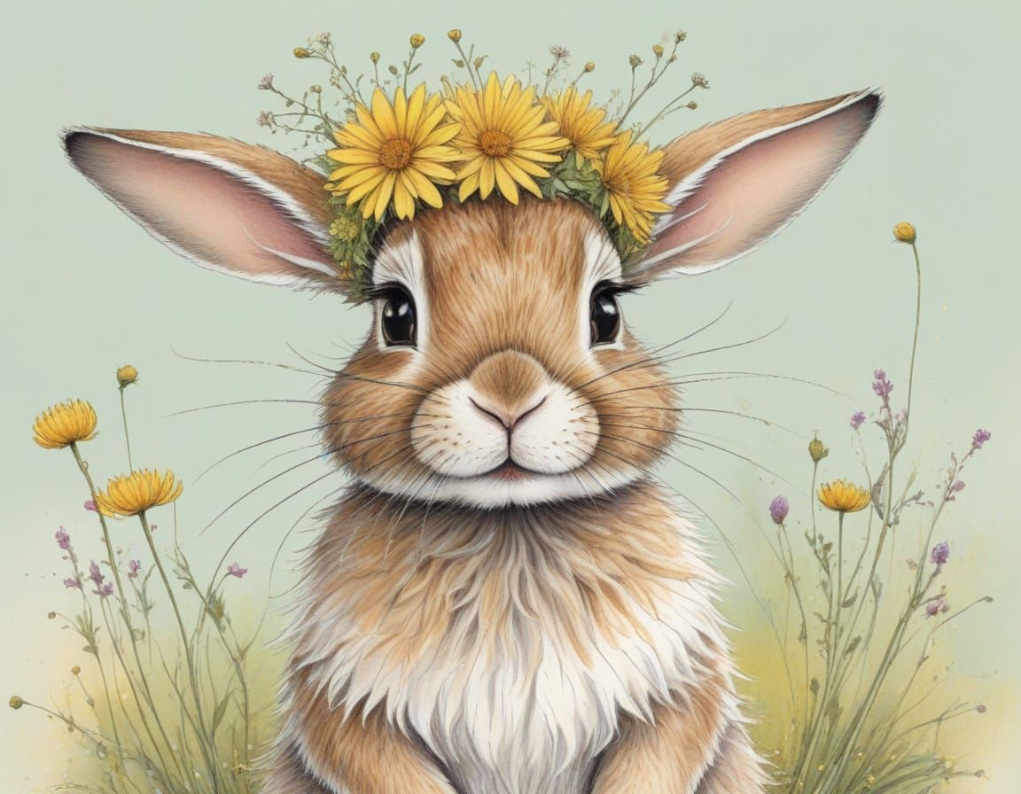 Whimsical Wedding Guest in Dandelion Crown