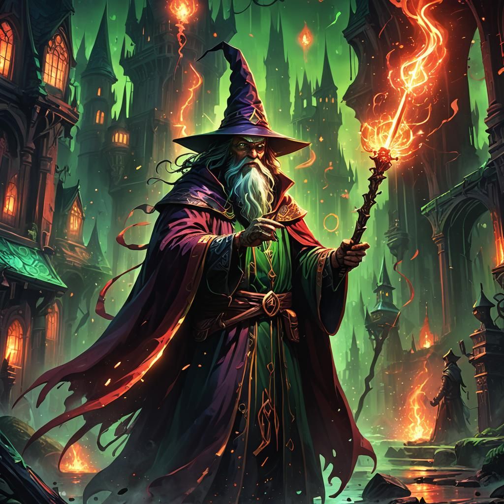 Wizard's Wand Casts Green Light, Concept Art