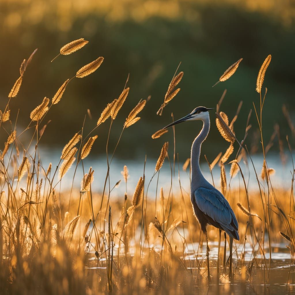 Wildlife Approaches Serene Wetlands Landscape