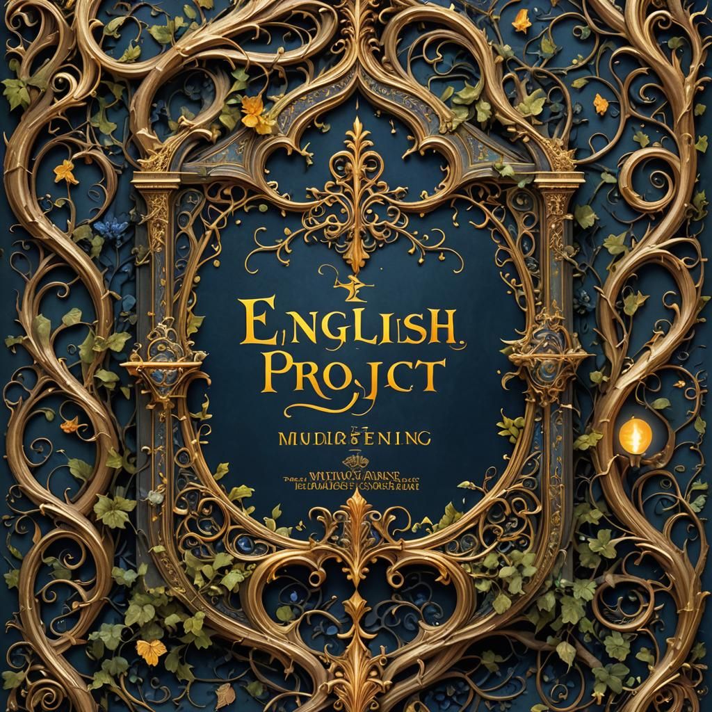Ornate English Project Cover Page in Fantasy Style