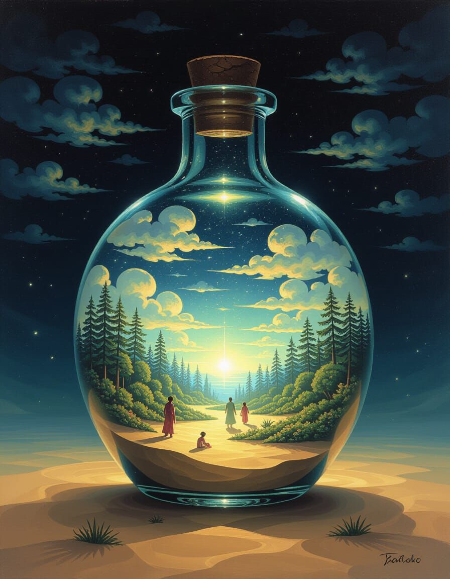 Luminescent World in a Bottle: Impasto Painting