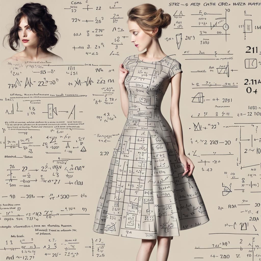 Elegant Math-Themed Dress Design