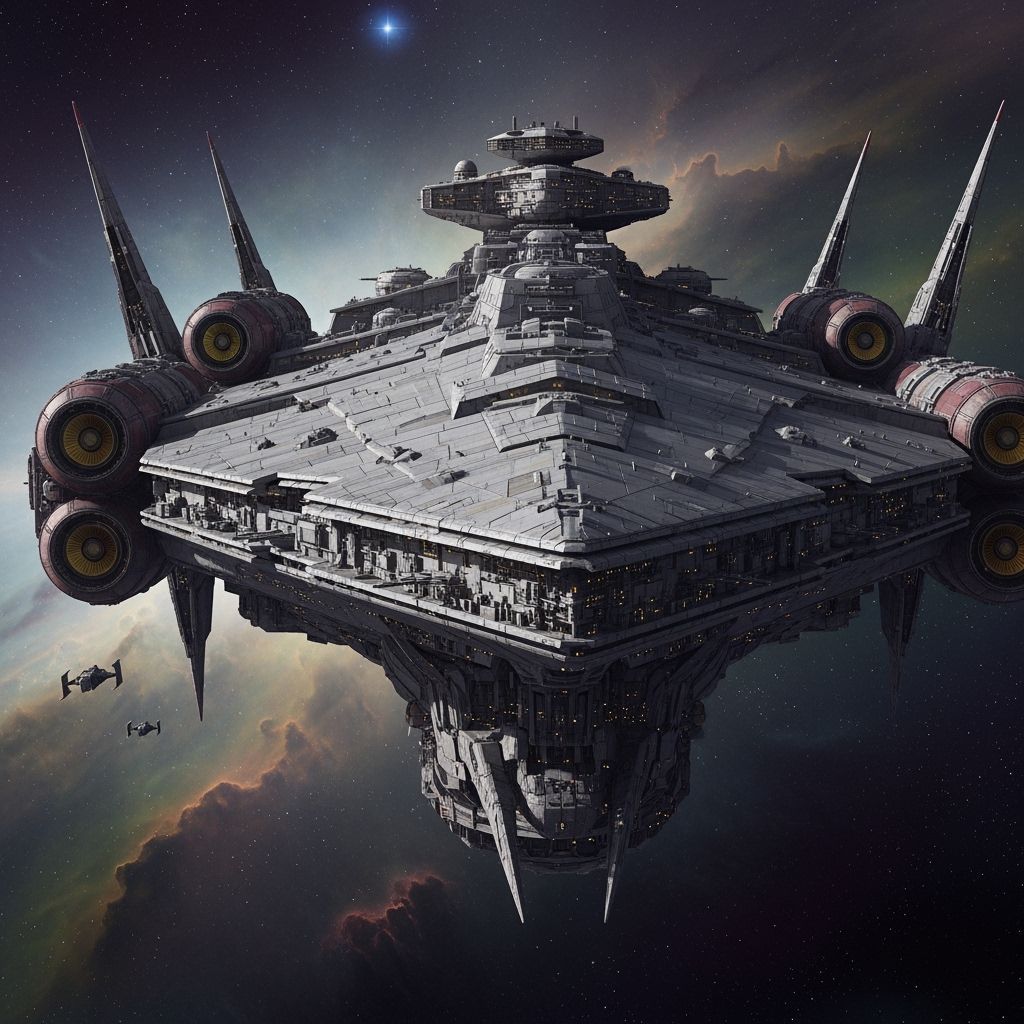 Grimdark Star Cruiser Traversing Dark Nebula