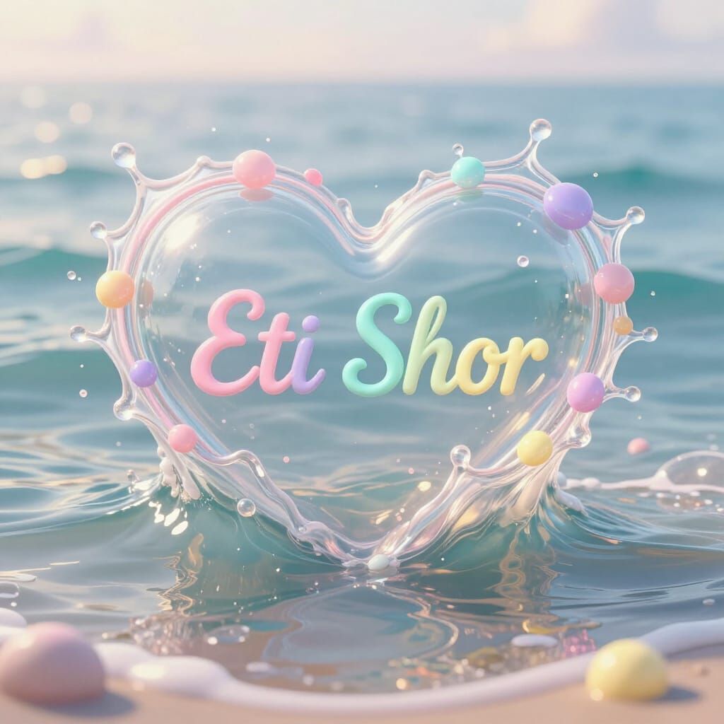 Ocean Heart Wave in Dreamy Storybook Style