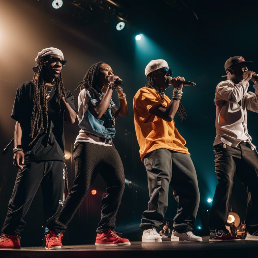 Hip Hop Singers on Stage in Concert