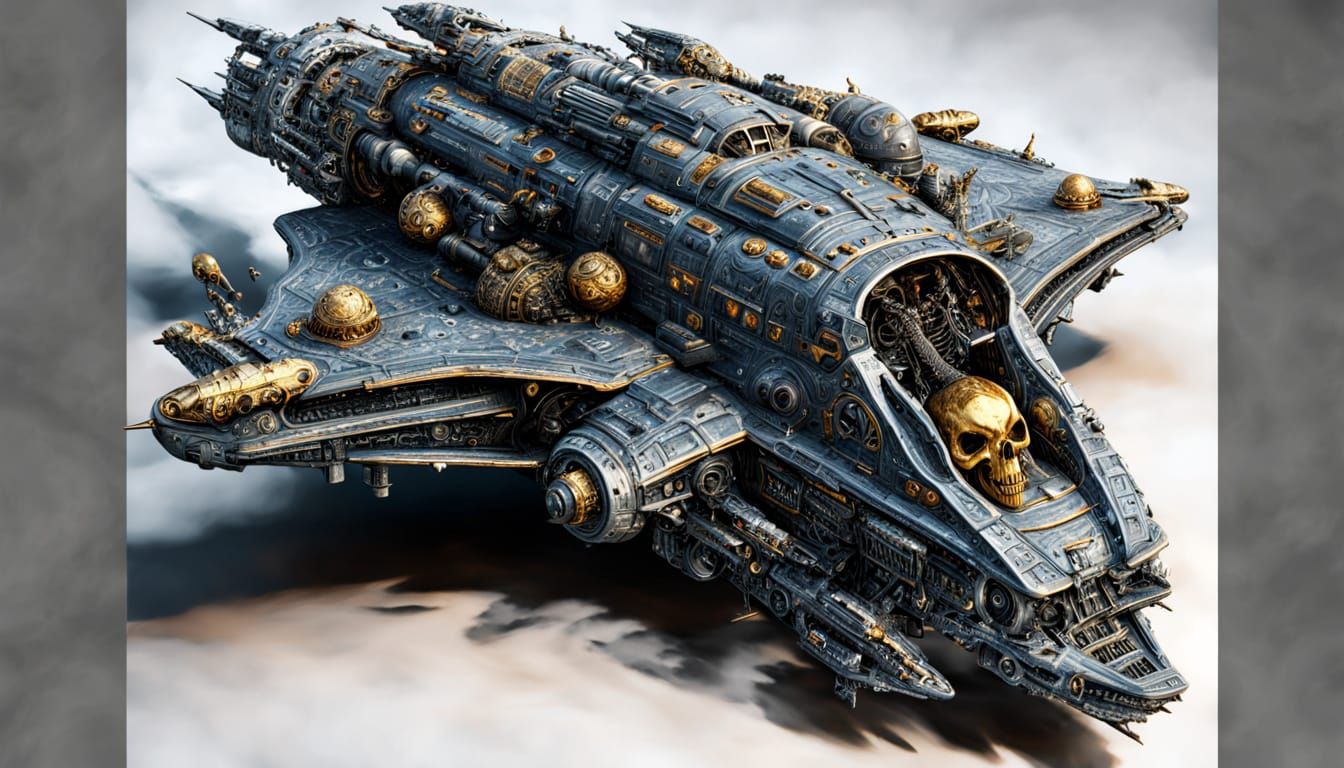 Alien Battle Cruiser in Renaissance Art Style