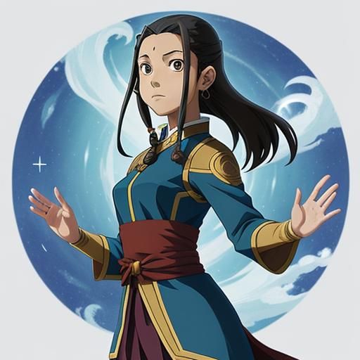 Katara from Avatar in Anime Style