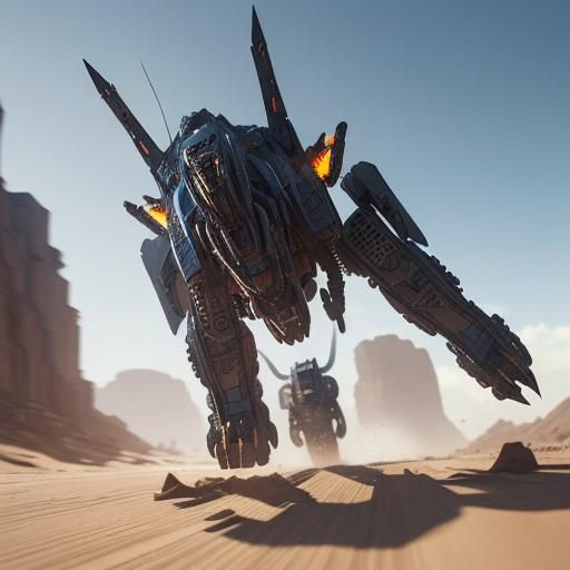 Zoid Cheetah Running: Futuristic Sci-Fi Mech