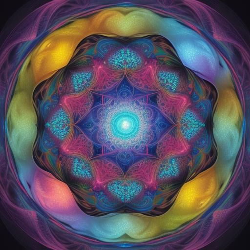 Fennec Fox in Abstract Fractal Vortex