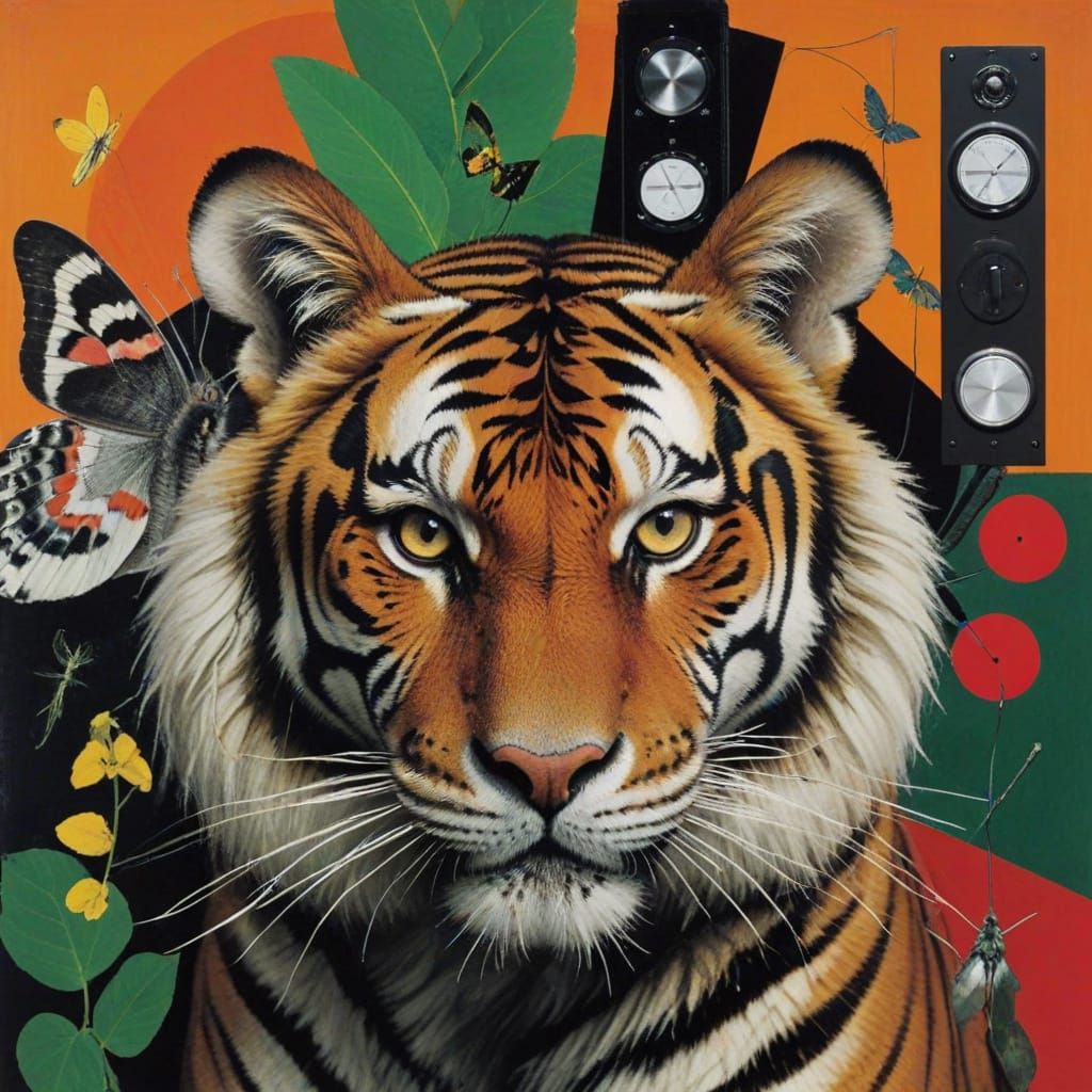 Abstract Collage of Tiger Moth and Velvet Underground