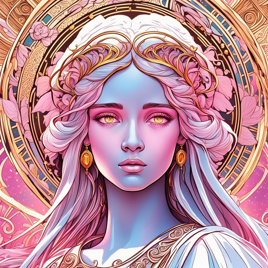 Divine Angel with Vibrant Pink Ambience