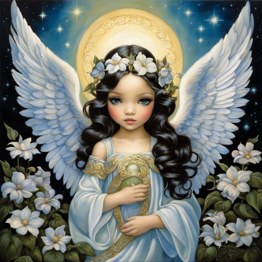 Celestial Angel in Neo-Traditional Style
