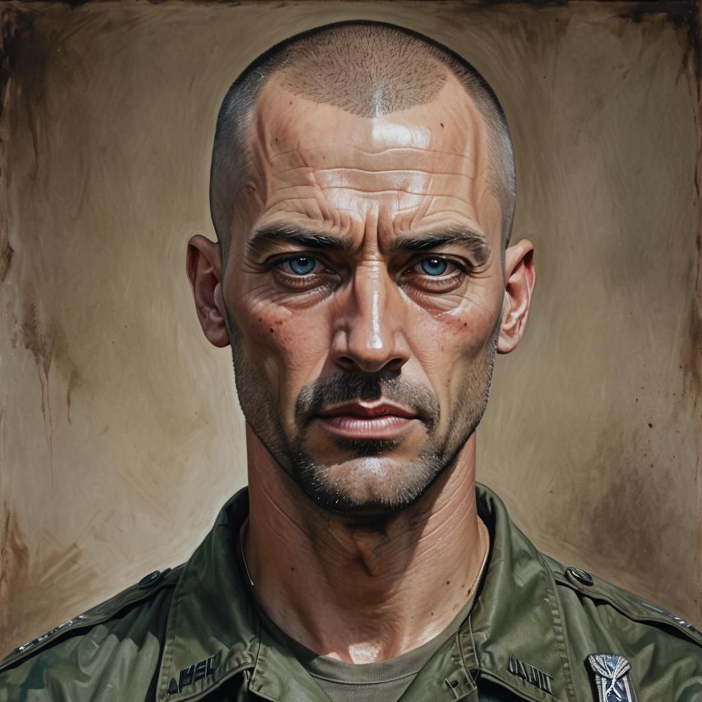 Hyperrealistic Portrait of an Army Medic