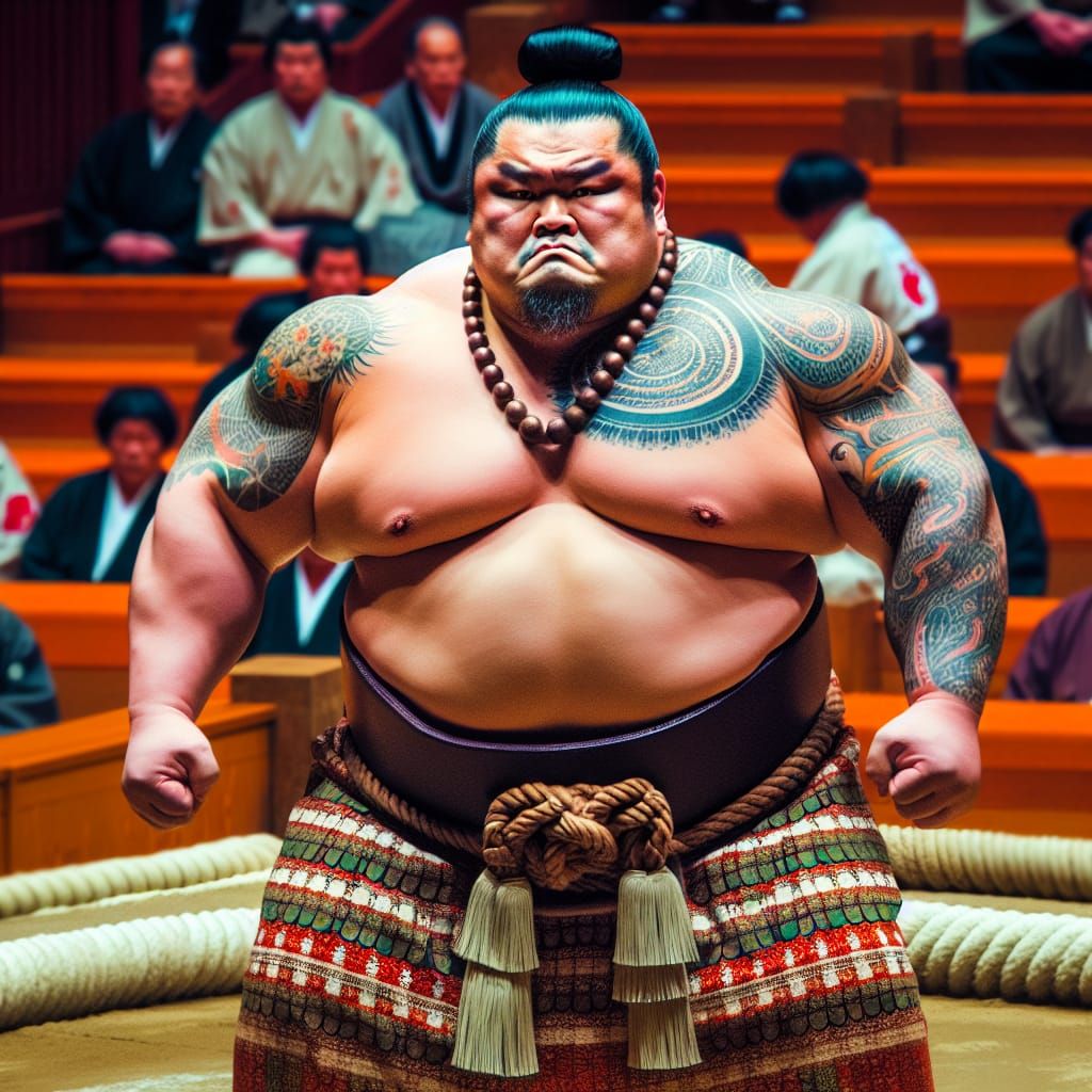 Powerful Sumo Wrestler Ready for Combat