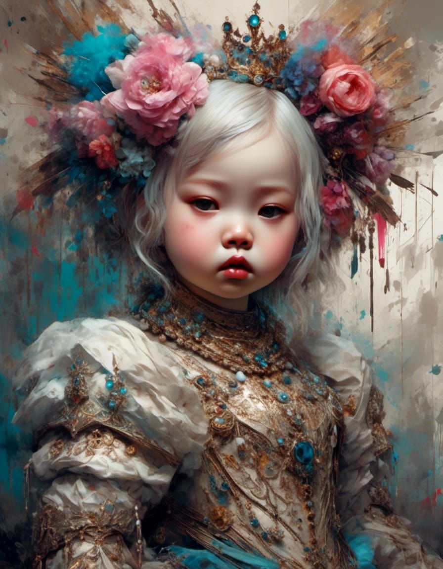 Asian Bear Royalty Baby Portrait