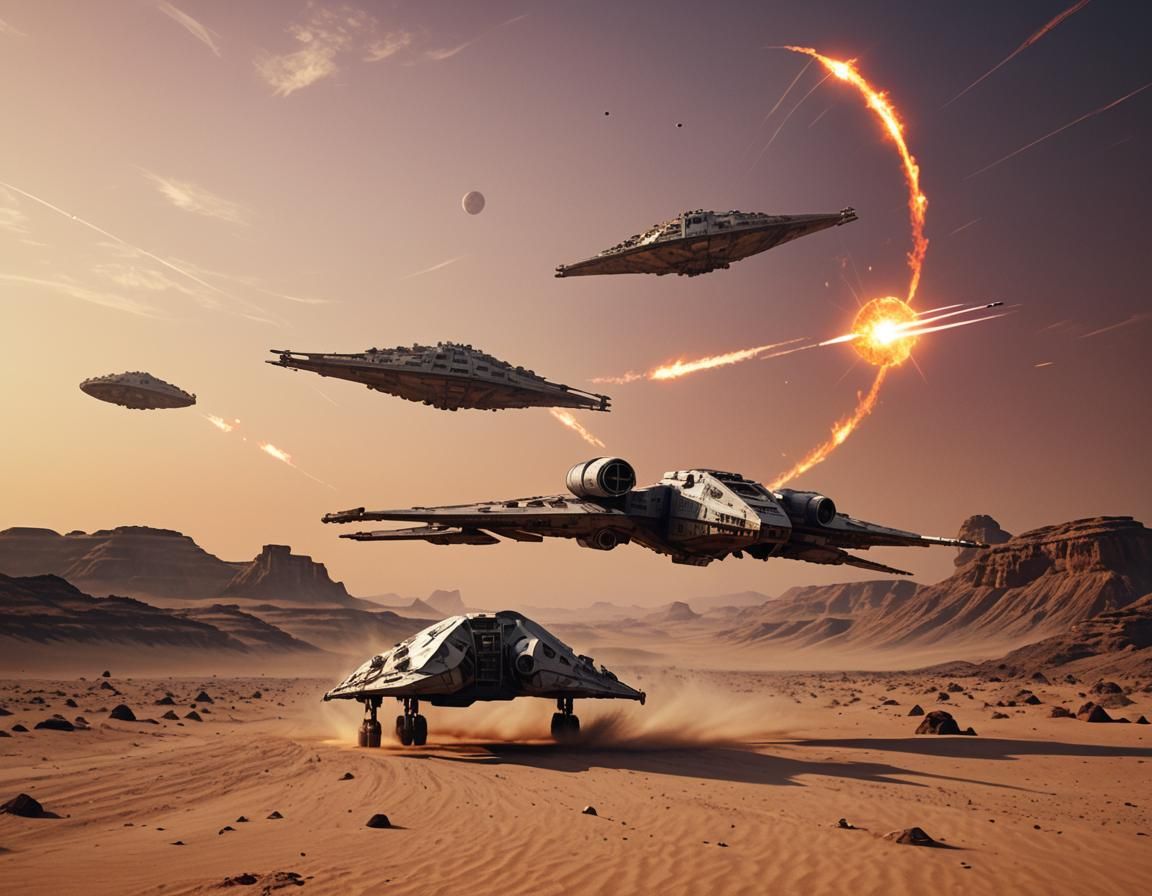 Millennium Falcon Escape from Tatooine: Retrofuturistic Art