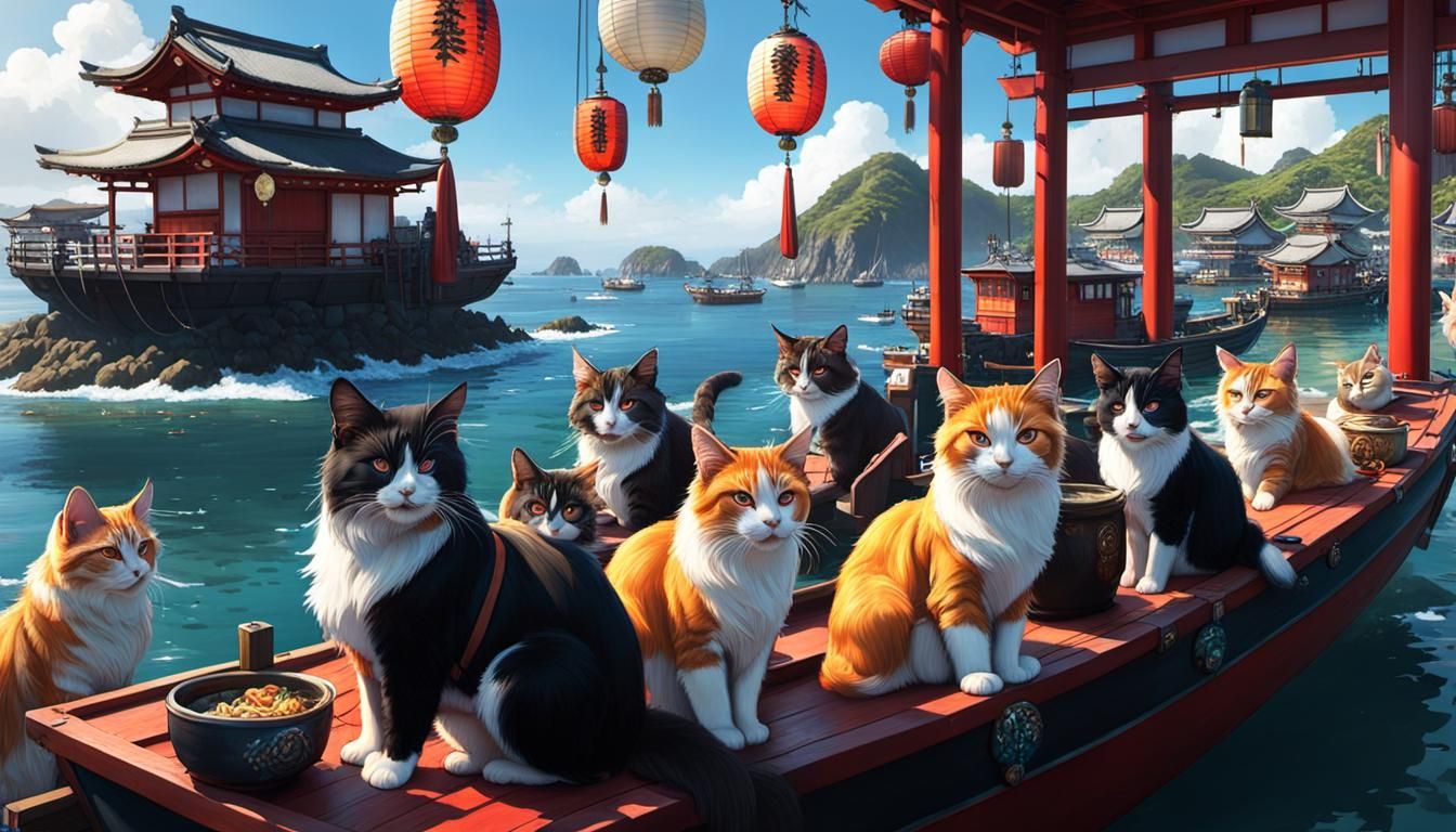 The cats of Aoshima (Cat Island) Japan