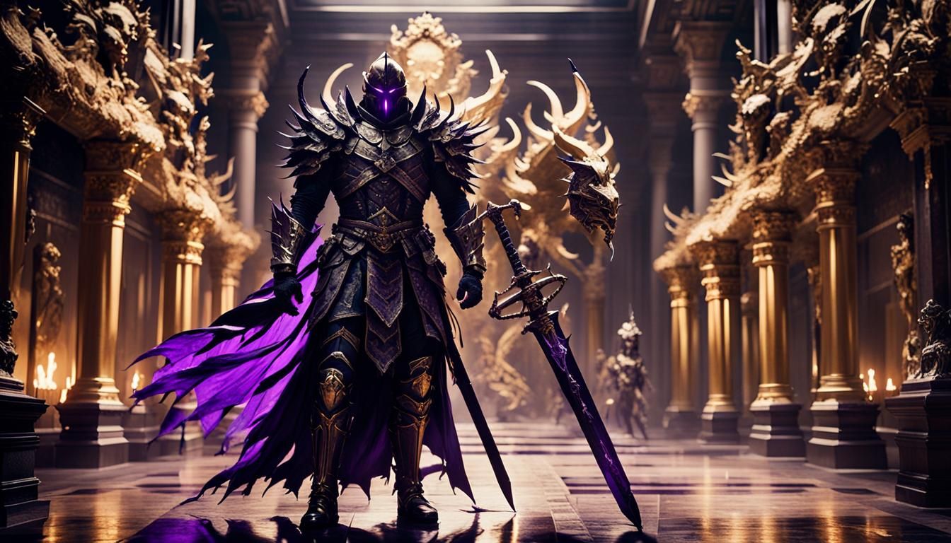 Demon Knight with Dragon Wings in Dark Fantasy Film