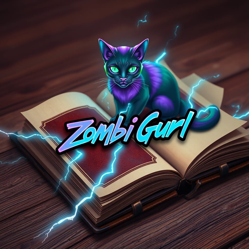 Mysterious Book of Whispers in Cyberpunk Anime Style