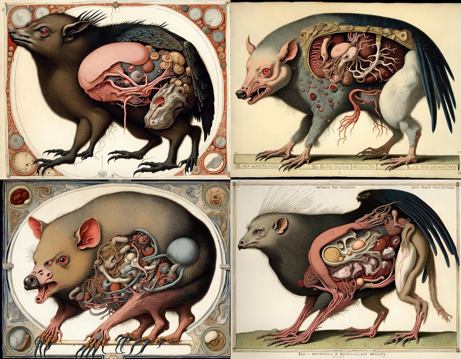 Surreal Hybrid Creature Inspired by Golden Age Illustration