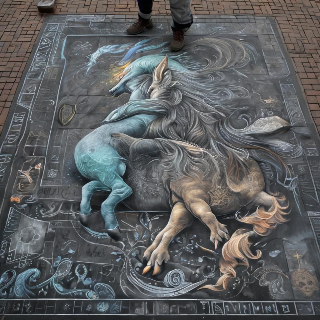 Colorful Pavement Chalk Art