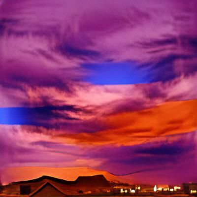 El Paso Desert Home at Sunset in Colorful Hues