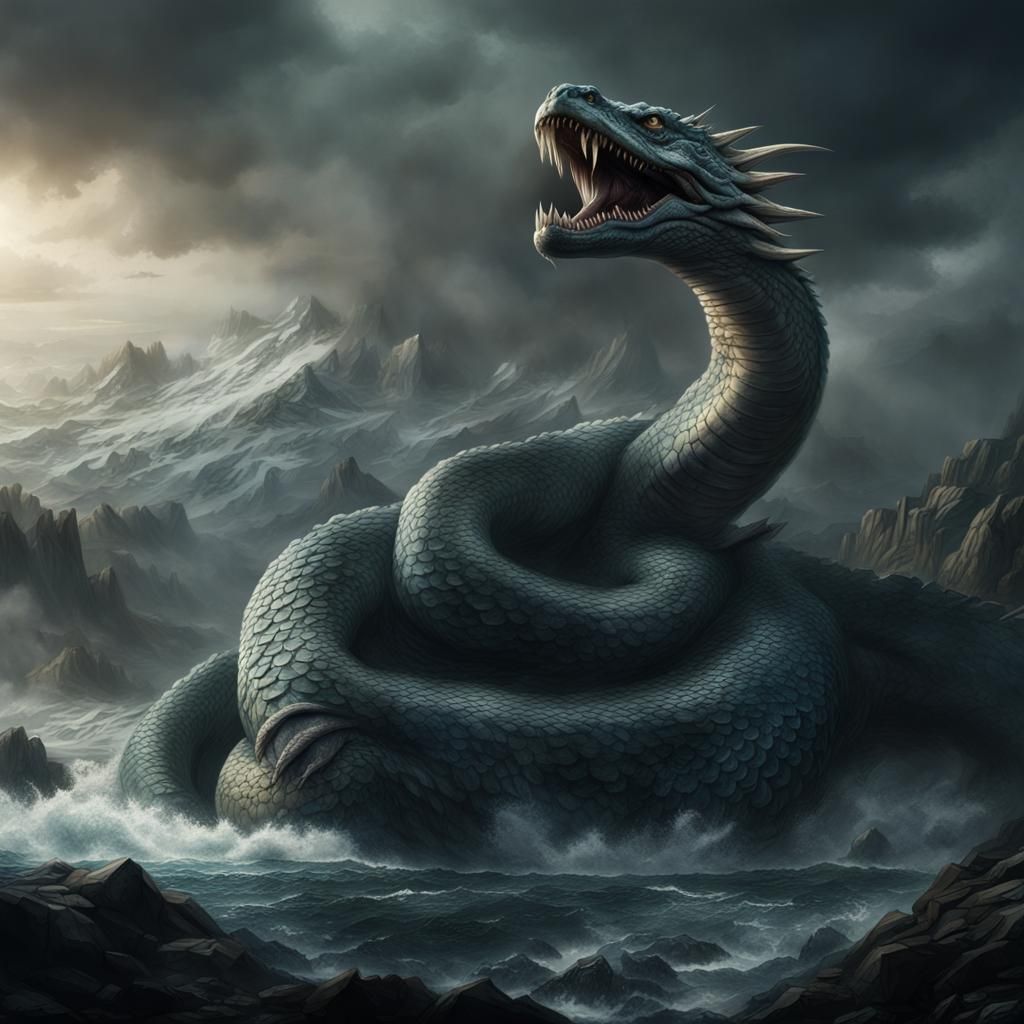 Epic World Serpent Digital Matte Painting