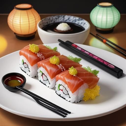 Japanese Chef Presents Sushi in Tokyo Restaurant