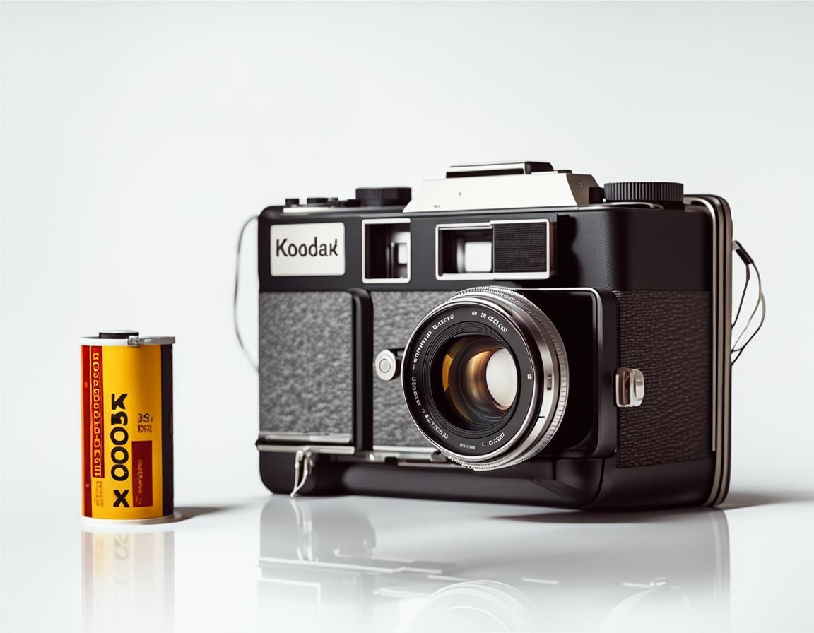 Hyperrealistic Kodak Camera and Film Roll