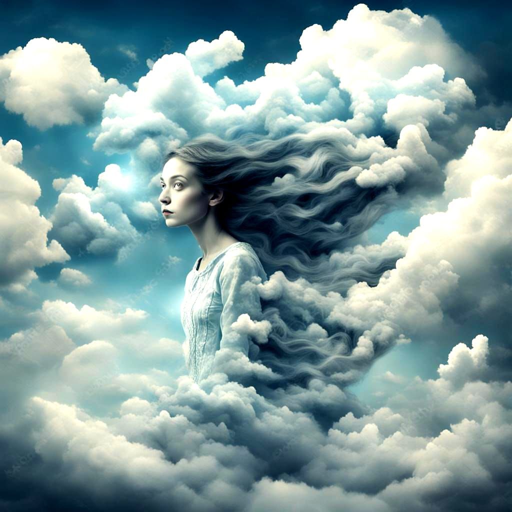 Surreal Cloud Witch of Air and Wind