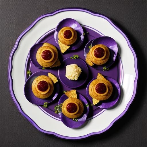 Mischievous Pixies Frolic on a Vibrant Purple Plate