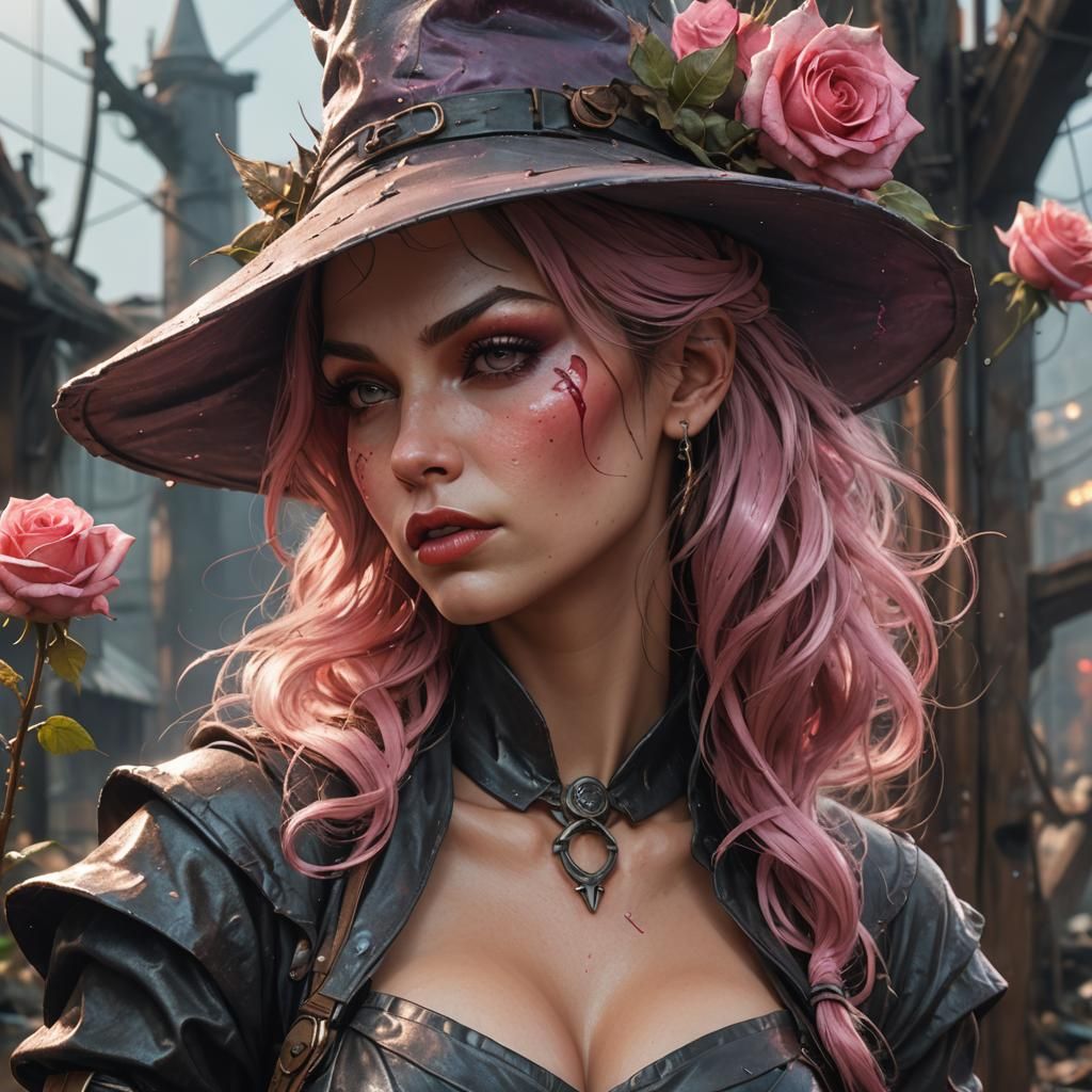 Post-Apocalyptic Pinup Witch Portrait in Unreal Engine 5
