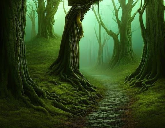 Camouflaged tree monster