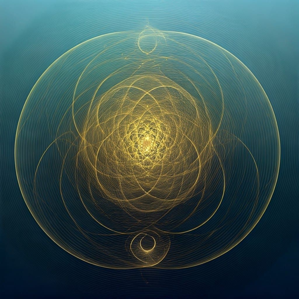 Golden Spirals of Sacred Geometry in Abstract Style