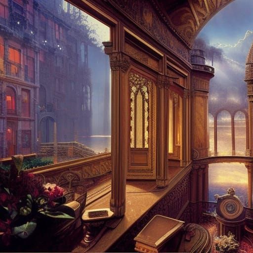 Cinematic Room with a View, Digital Matte Painting