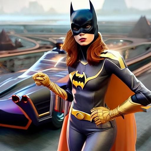 Dynamic Batgirl in Underground Comix Style