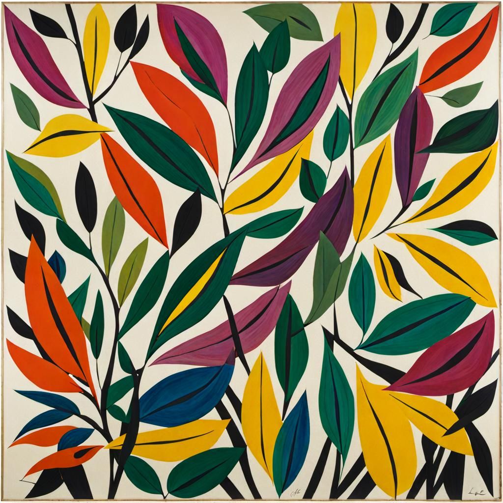 Abstract Botanical Nature in Vibrant Colors