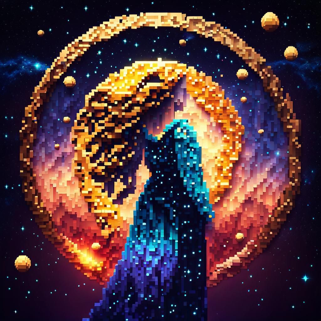 Virgo Zodiac Sign in 3D Pixel Art