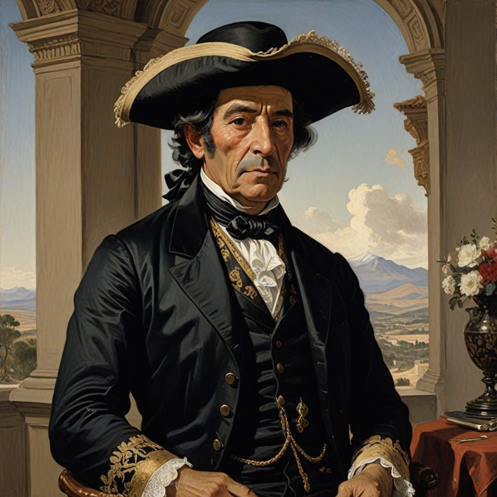 Regal Chilean Gentleman in Traditional Spanish Attire