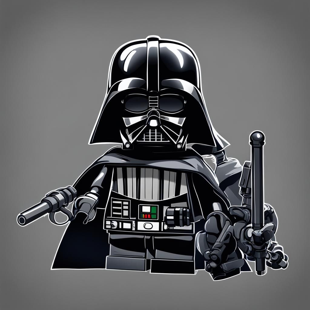 Lego Darth Vader with Beard in Anime Style