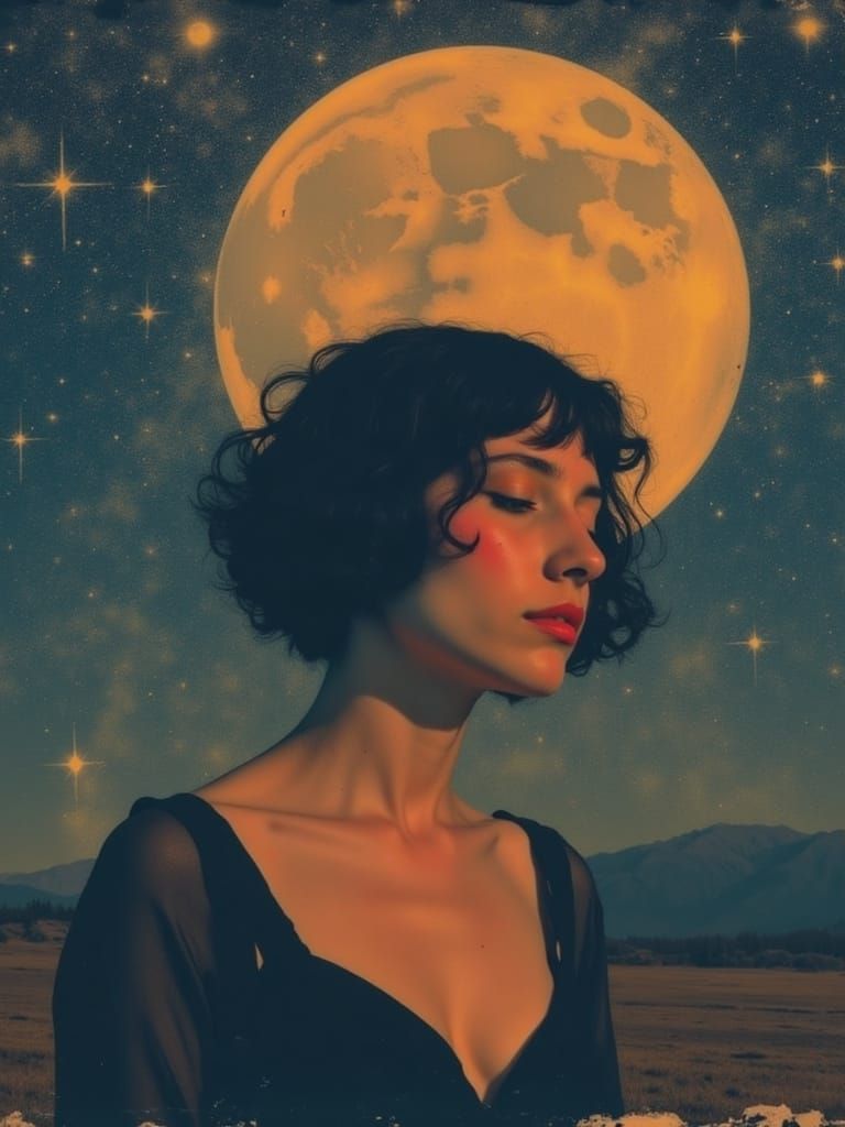 Celestial Portrait in Dreamy Maxfield Parrish Style