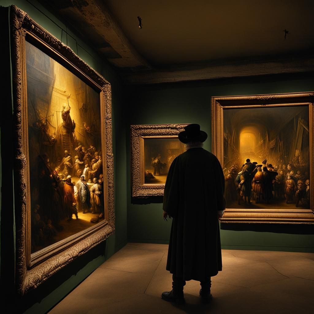 Underground Bunker Art Exhibition in Rembrandt Style