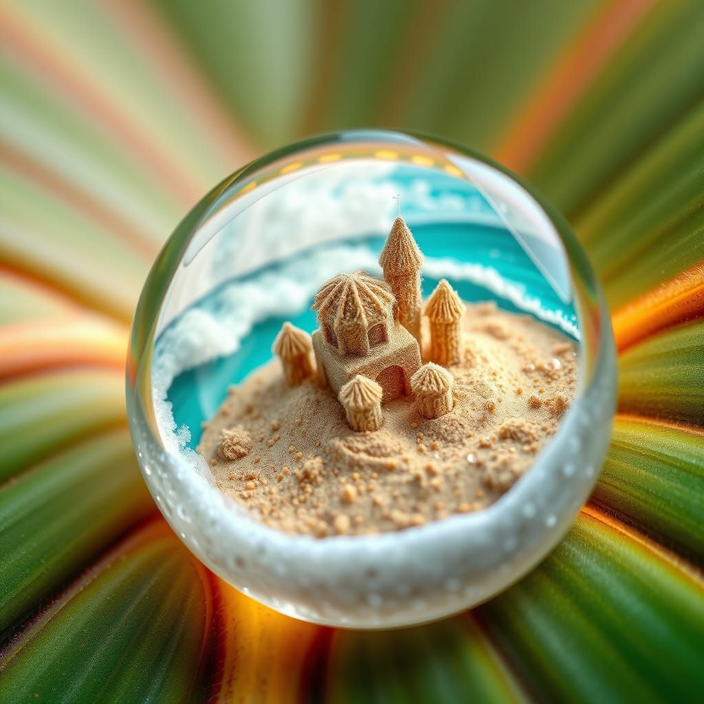 Microbes Build Sandcastle in Dew Drop