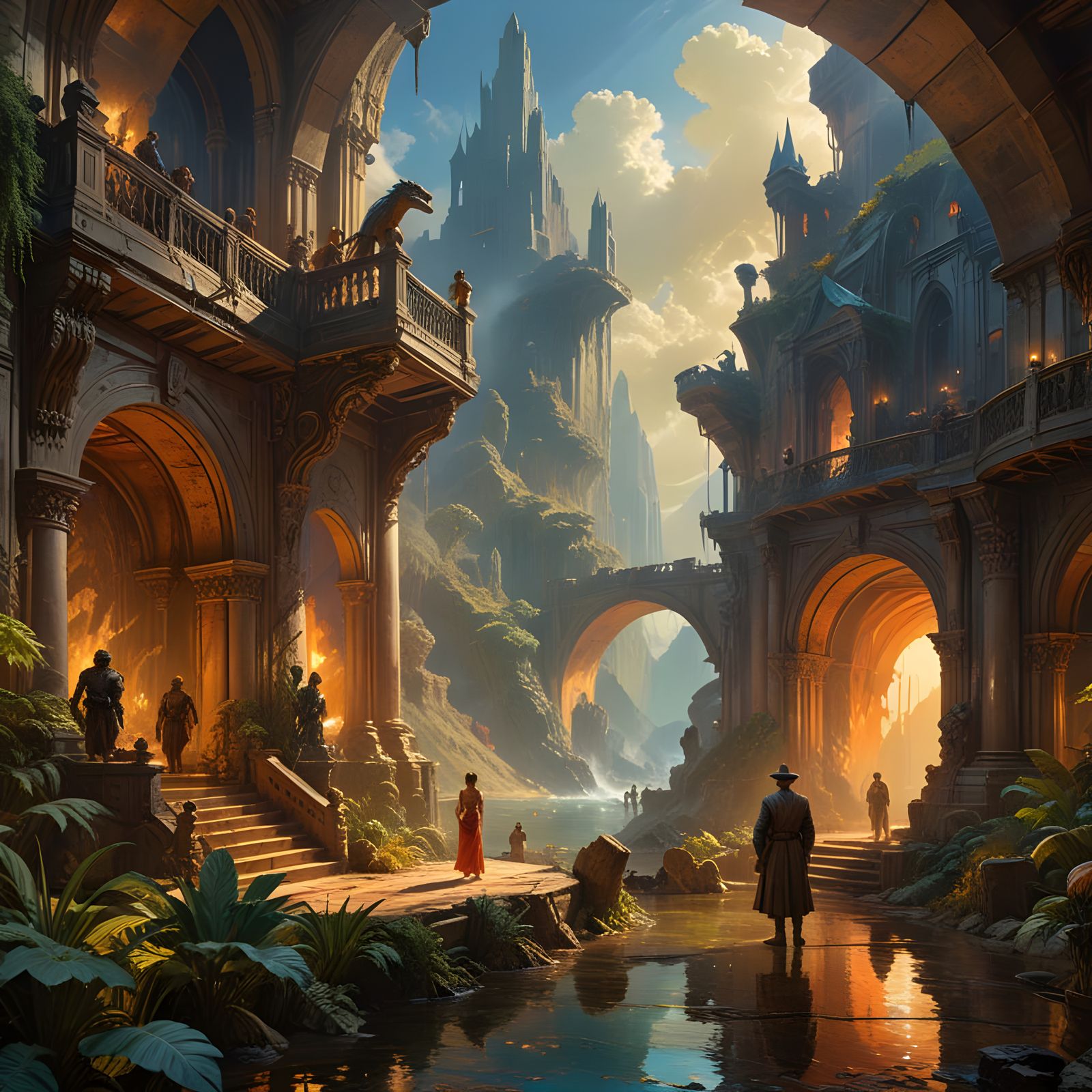 Epic Oil Painting of a Breathtaking Maximalist Landscape