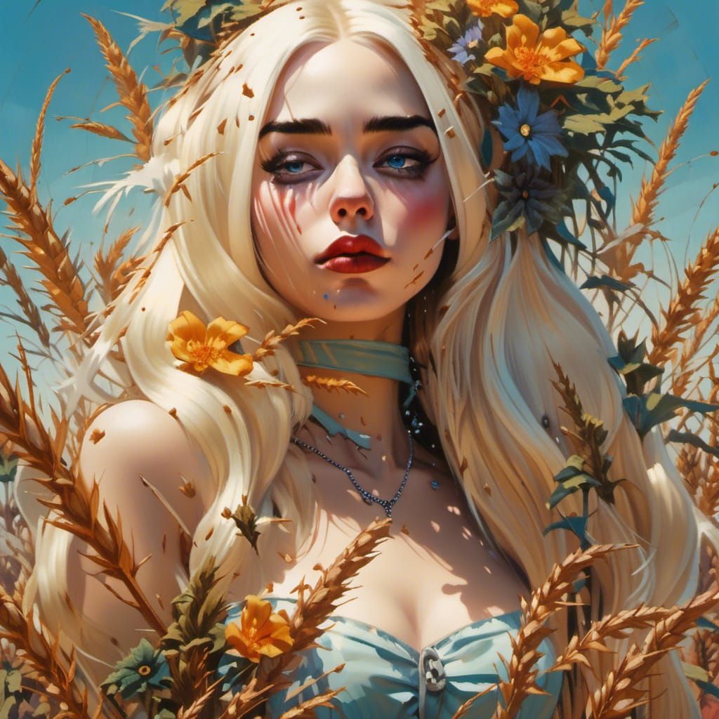 Ava Max Portrait in Pin-Up Digital Art Style