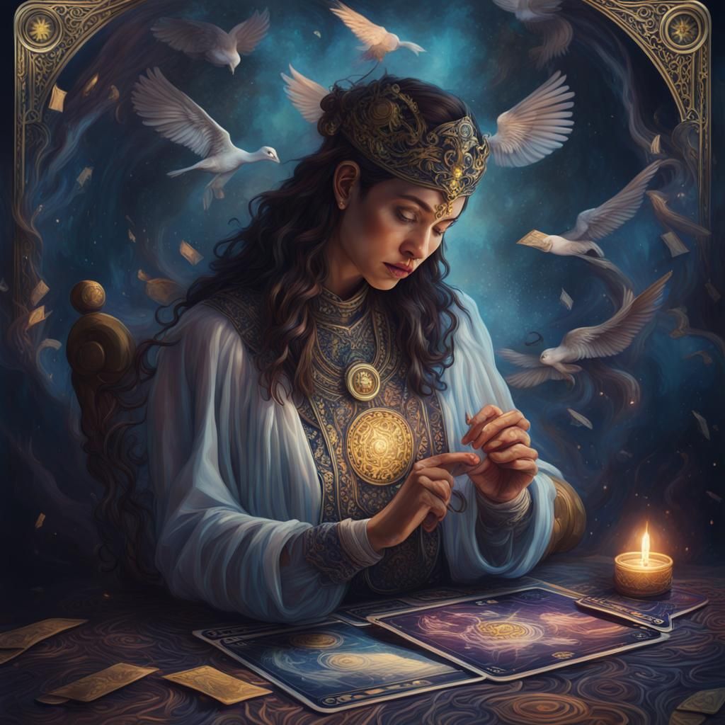 Detailed Tarot Cards in Hyperrealistic Splash Art