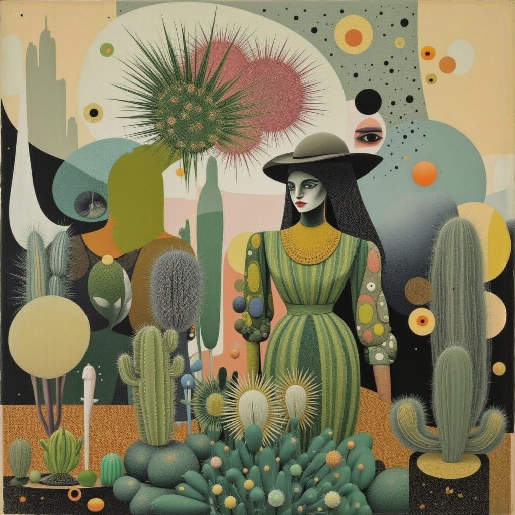 Abstract Vellum Cactus People