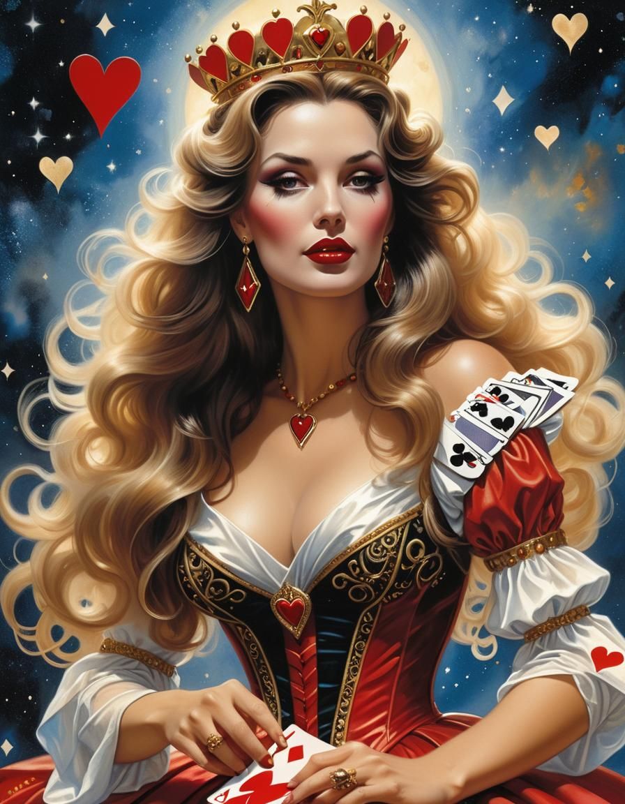 Queen of Hearts Emerges: Fantasy Pin-Up Portrait