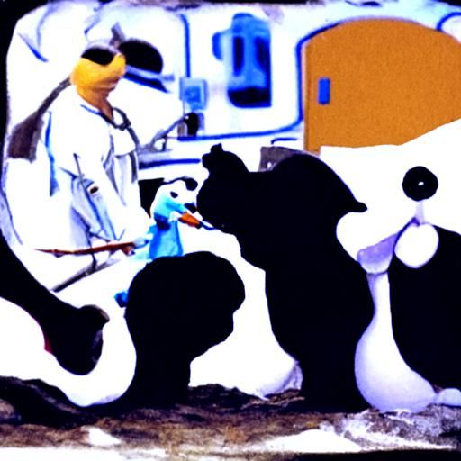 Medical Drama with Snowman Patient and Animal Surgeons