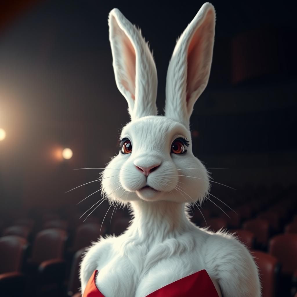 Hyperrealistic Jessica Rabbit in Empty Theater